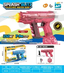 Upgraded Mini UZI Electric Water Gun with Flashing and Automatic Magazine
