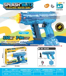 Upgraded Mini UZI Electric Water Gun with Flashing and Automatic Magazine