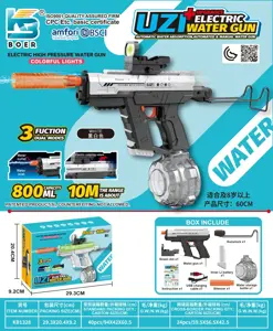 uzI three-function dual-mode light with silencer / four adaptive points / long rear stock automatic water absorption / hand-manual hybrid electric water gun