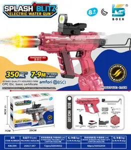 Upgraded Mini UZI Electric Water Gun with Light, Motorized Action, and Slide-Back Mechanism