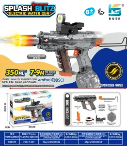Upgraded Mini UZI Electric Water Gun with Light, Motorized Action, and Slide-Back Mechanism