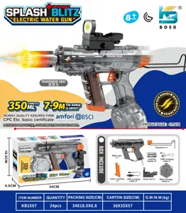 Upgraded Mini UZI Electric Water Gun with Light, Motorized Action, and Slide-Back Mechanism