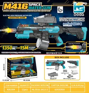 M416 Space Water Gun Upgraded Automatic Water Intake Grenade Launcher, Colorful Cannon, Dual Water Supply Mode, Manual&nbsp;and&nbsp;Automatic, Water Storage Capacity Over 1350ML
