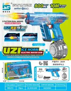 UZI Three-Function Dual-Mode Colorful Light Automatic Water-Suction Electric Water Gun with Manual and Automatic Modes