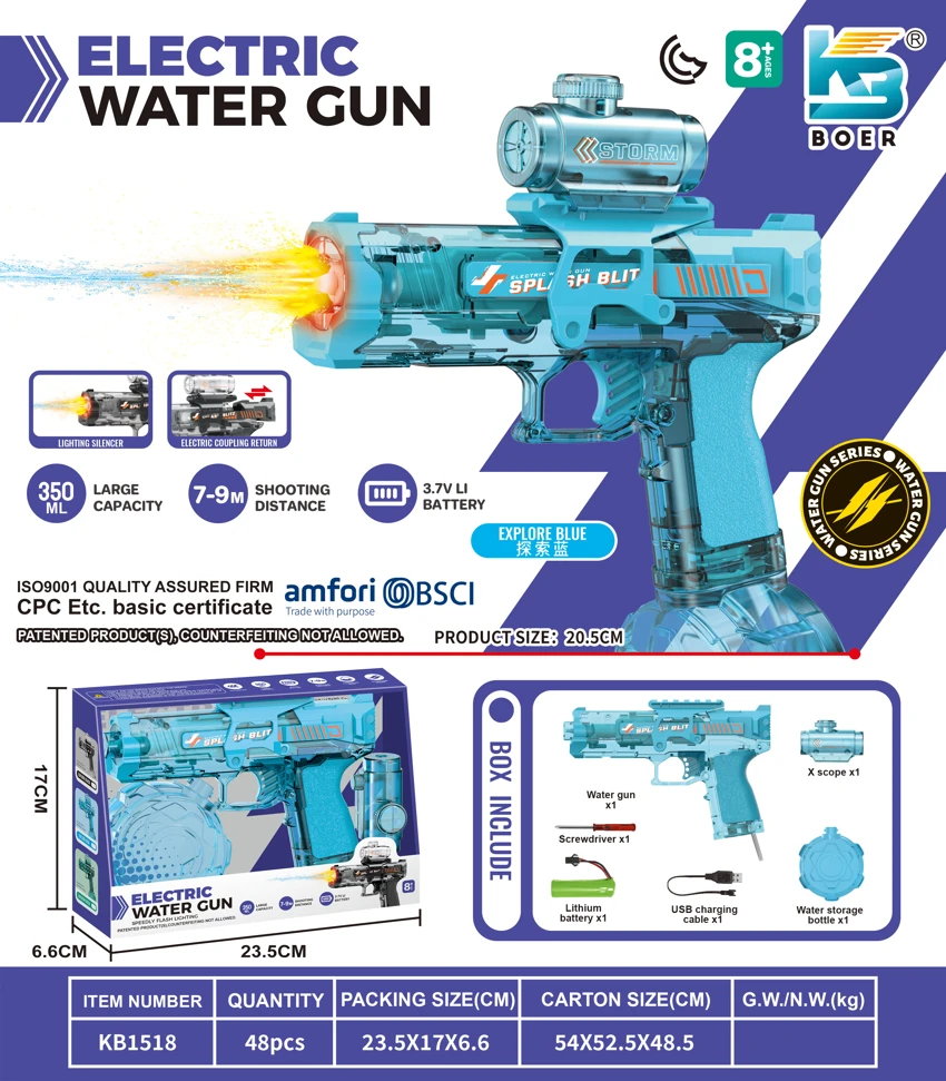 Ice Mouse Flashlight Cannon Electric Water Gun