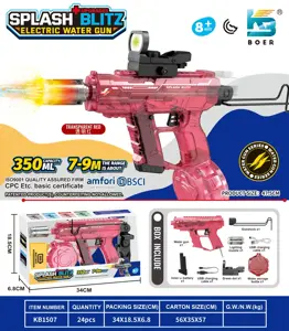 Upgraded Mini UZI Electric Water Gun with Light, Motorized Action, and Slide-Back Mechanism
