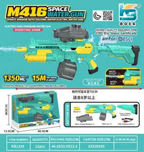 M416 Space Water Gun Upgraded Version with Automatic Water Suction, Dual-Mode Grenade Launcher, Manual-Auto Hybrid, Water Storage Capacity Over 1350ML