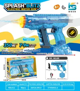 Upgraded Mini UZI Flashing Electric Retractable Water Gun