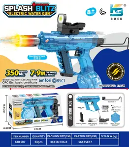 Upgraded Mini UZI Electric Water Gun with Light, Motorized Action, and Slide-Back Mechanism