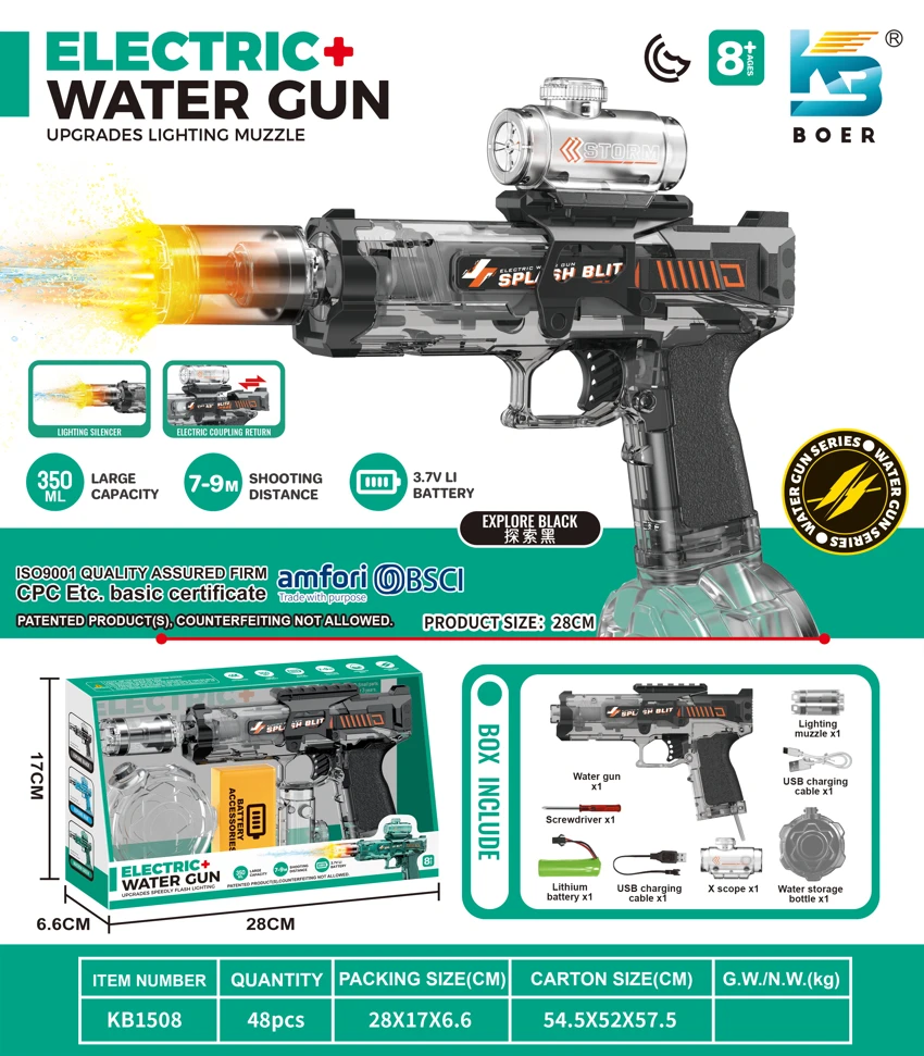 Ice Mouse Flashlight Cannon Electric Water Gun