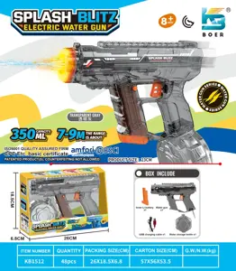 Upgraded Mini UZI Flashing Electric Retractable Water Gun