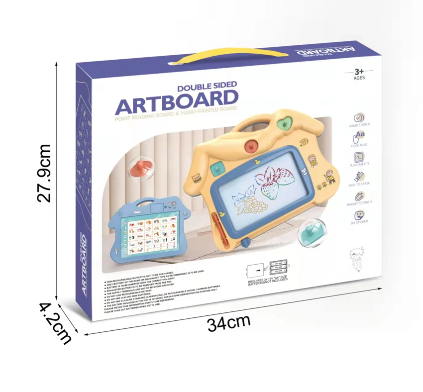 Double-Sided Magnetic Drawing and Touch-to-Speak Board