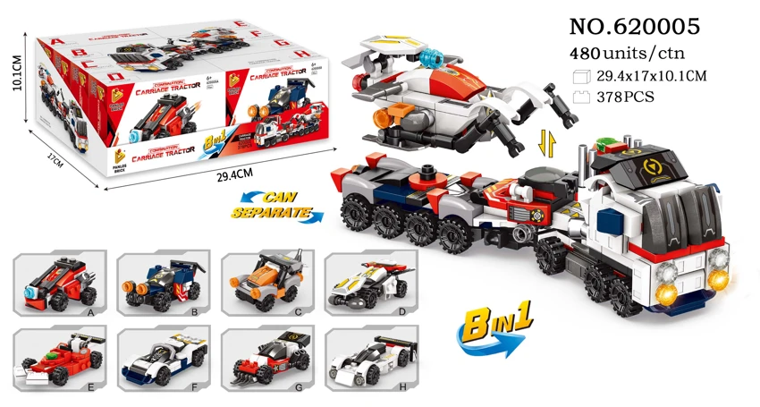 8-in-1 Tractor Head Racing Car