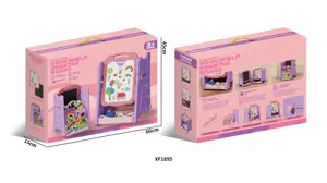 Double-Sided Learning Easel (with Book Shelf) - Pink