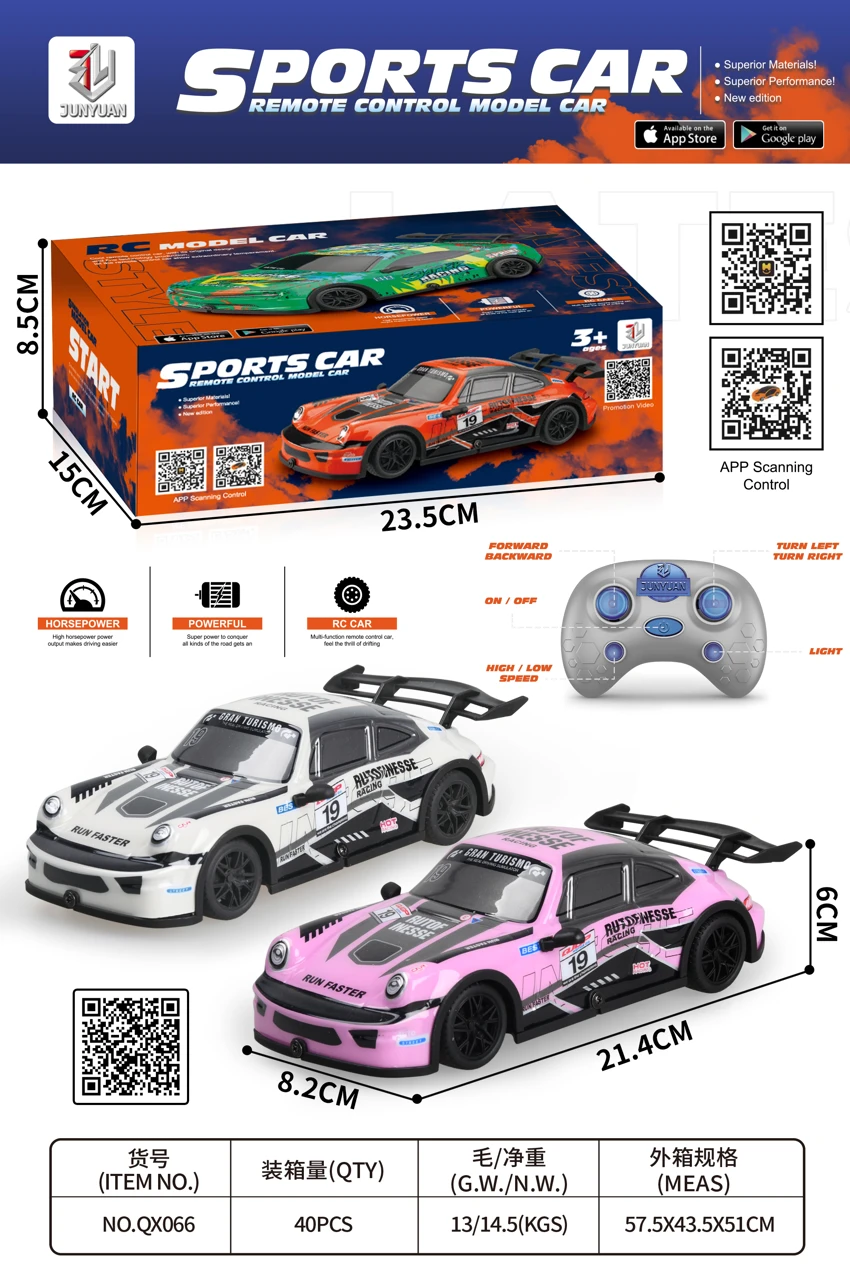 1:22 Porsche 964 LED-Lit 4WD Remote Control Car 2.4G