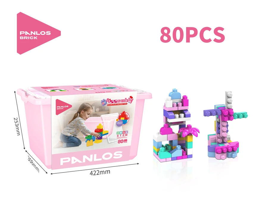 80-Piece Large Brick Building Block Set for Girls