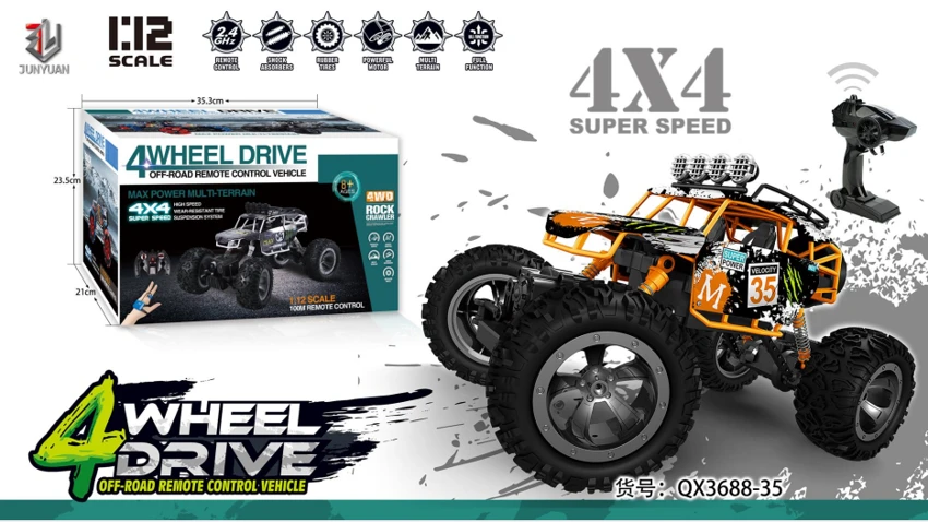 1:12 Scale Four-Wheel Aluminum Off-Road Vehicle