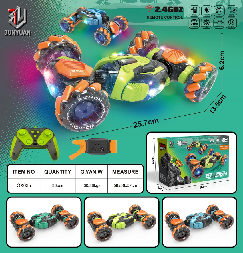 Remote-controlled stunt car