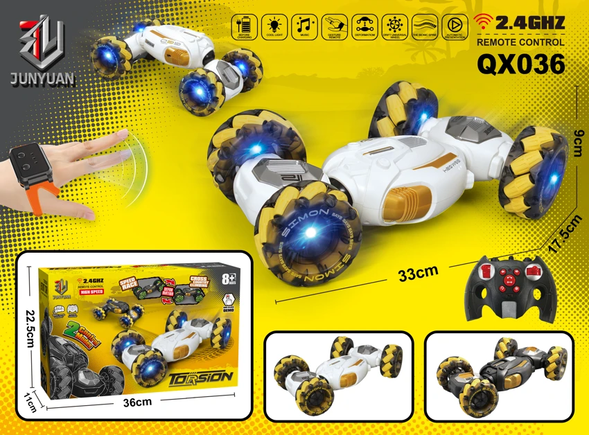 Remote-controlled stunt car