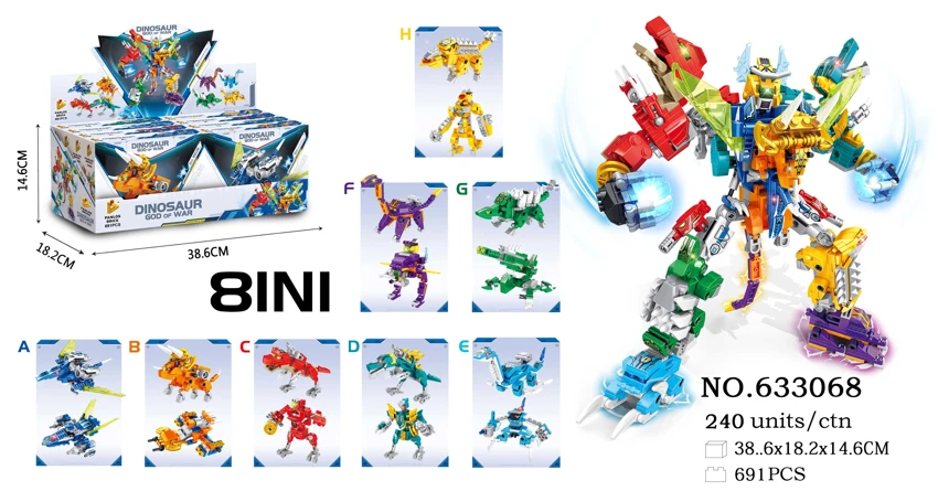 Dinosaur Mecha War God 2 Transform 8-in-1