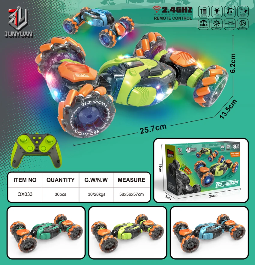 Remote-controlled stunt car