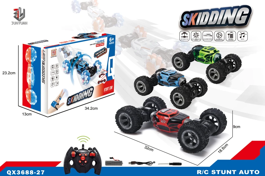 Remote-controlled stunt car