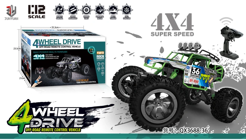 1:12 Scale Four-Wheel Aluminum Off-Road Vehicle