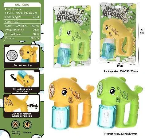 Whale Porous Fully Automatic Electric Bubble Gun (Two-Color Mix)