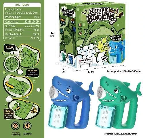 Shark Porous Fully Automatic Electric Bubble Gun (Two-Color Assortment)
