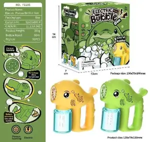 Whale Porous Fully Automatic Electric Bubble Gun (Two-Color Mix)