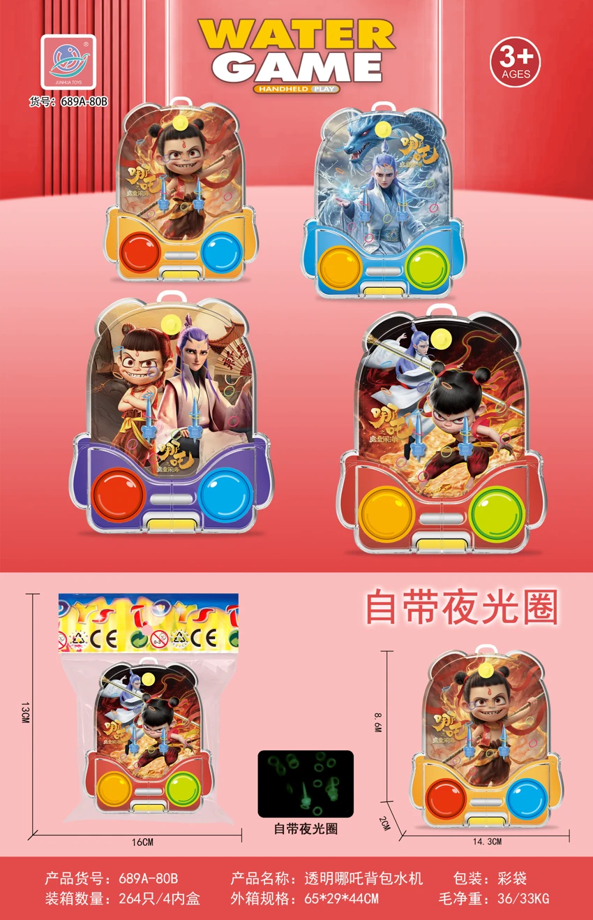 Transparent Nezha Backpack Water Bottle