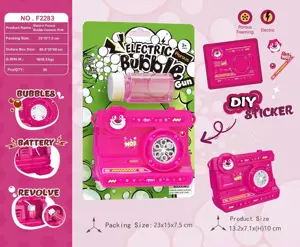Camera-Style Multi-Hole Fully Automatic Electric Bubble Machine (Pink)