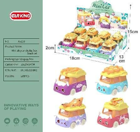 Miniature Die-Cast Car Snack Display Box (English, 8 per box, 36 boxes per carton)