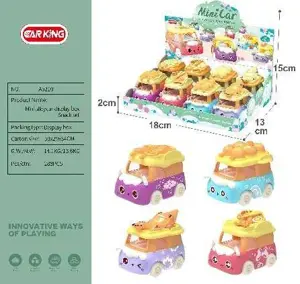 Miniature Die-Cast Car Snack Display Box (English, 8 per box, 36 boxes per carton)