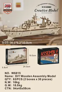 DIY Wooden Assembled Warship