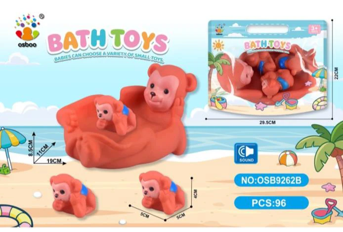 Water Play Bathroom PVC Monkey Set