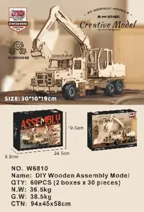 DIY Wooden Assembled Pull-Back Excavator