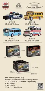 DIY Wooden Assembly Toy Car (4 Mixed Styles)