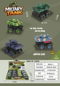 Large Wheel Tank Inertia Car (12 pcs)