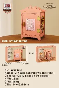 DIY Wooden Pink Piggy Bank