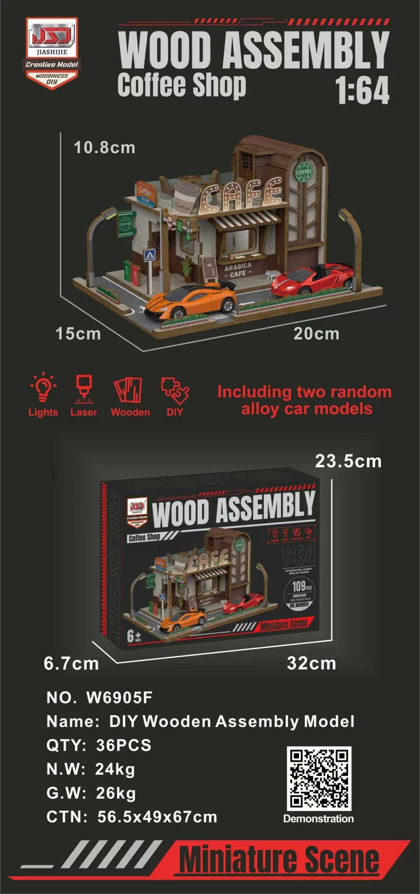 DIY Wooden Coffee Shop Model