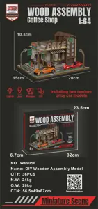 DIY Wooden Coffee Shop Model