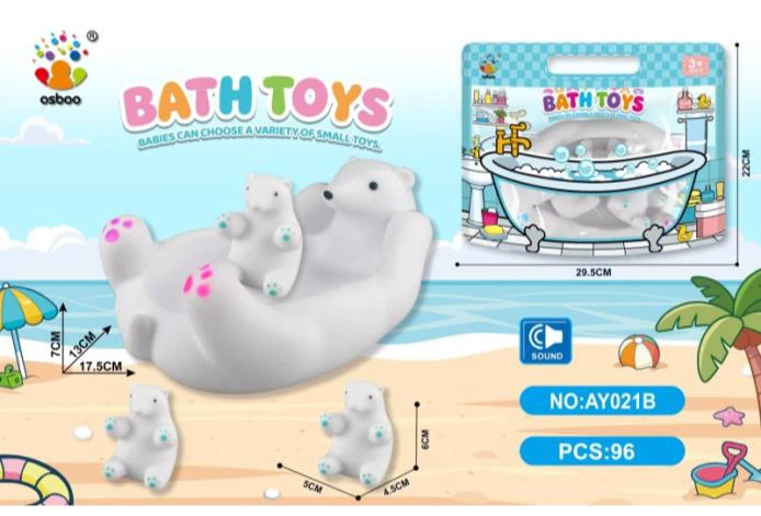 Water Play Bathroom PVC White Bear Parent-Child Set