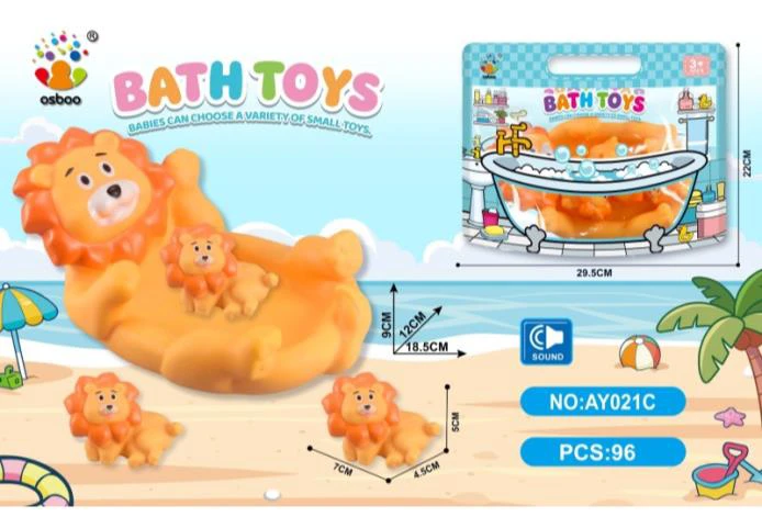 Water Play Bathroom PVC Lion Parent-Child Set