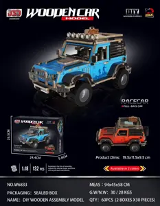 DIY Wooden Assembly Pullback Off-Road Vehicle