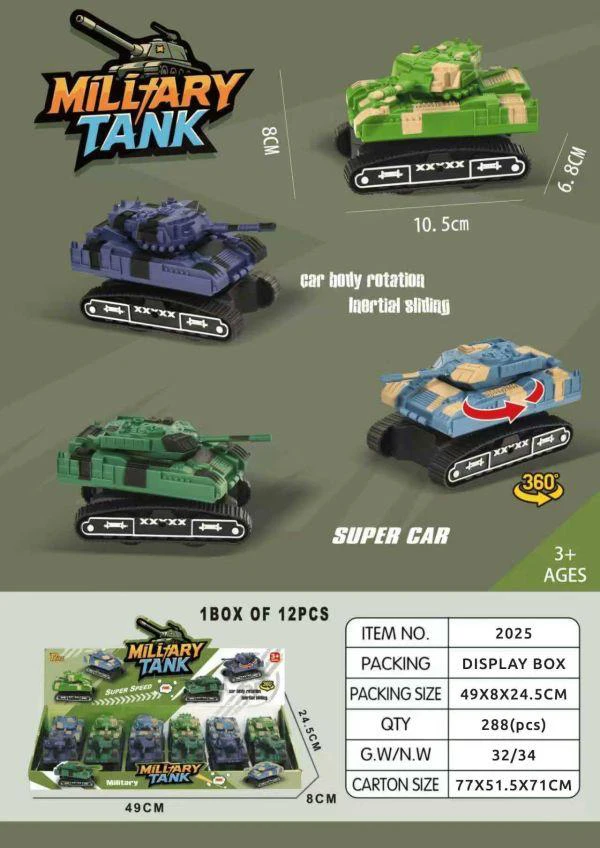 Inertial Car with Chain Rail Tank (12PCS Single Price)