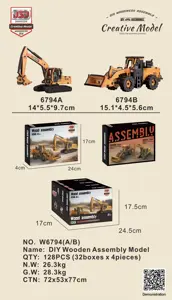 DIY Wooden Assembly Engineering Vehicle