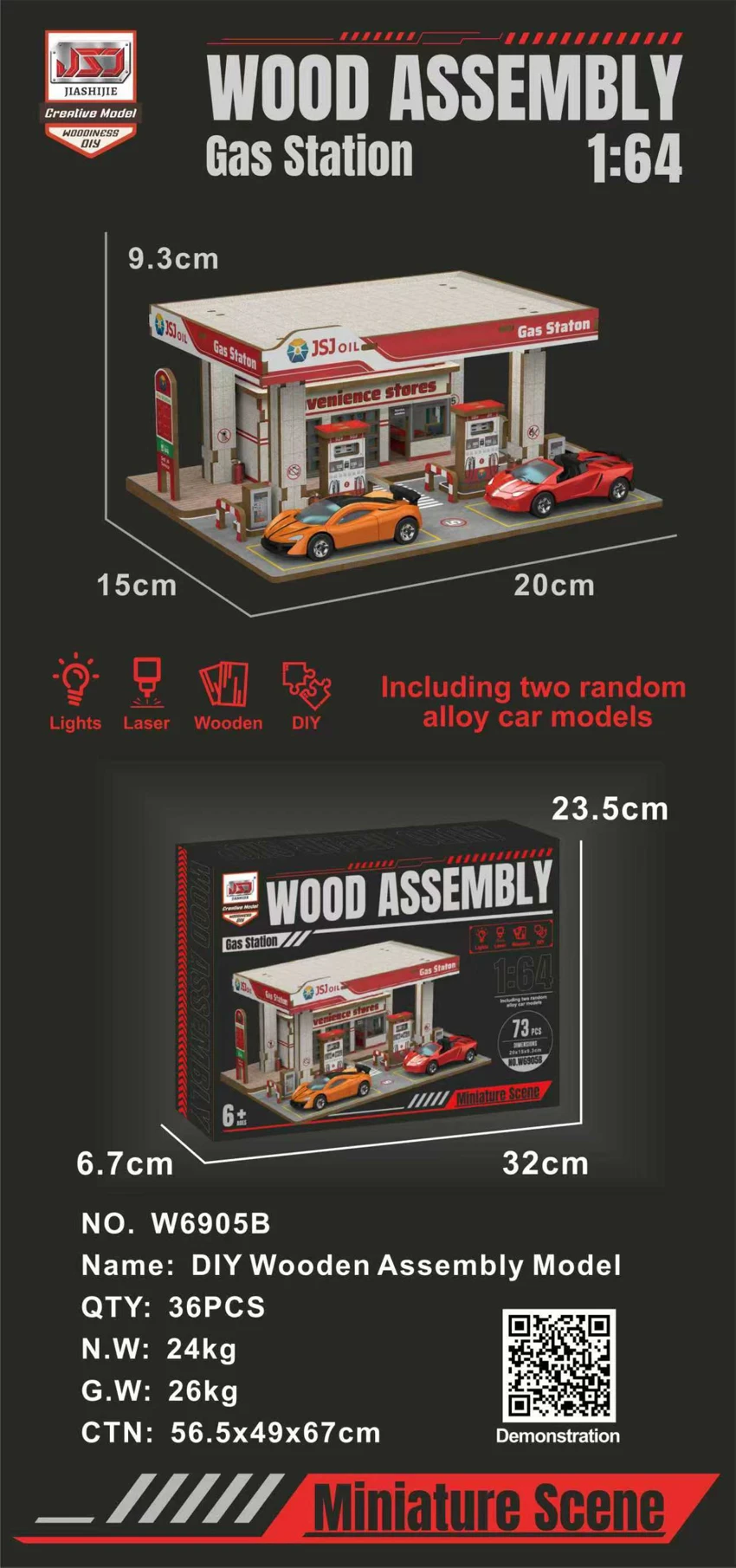 DIY Wooden Gas Station Model