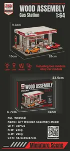 DIY Wooden Gas Station Model
