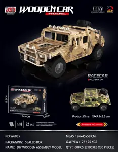 DIY Wooden Assembly Pullback Off-Road Vehicle